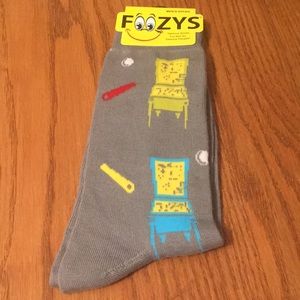 Foozys men’s grey pinball socks size 10-13